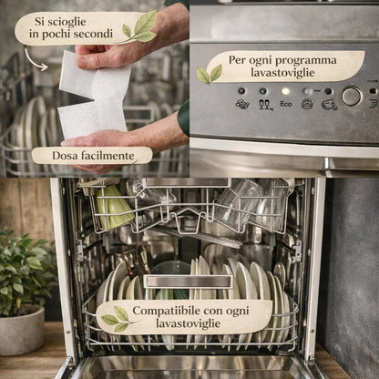 MadreNatura™ | Fogli Detergenti Ecologici per Lavastoviglie